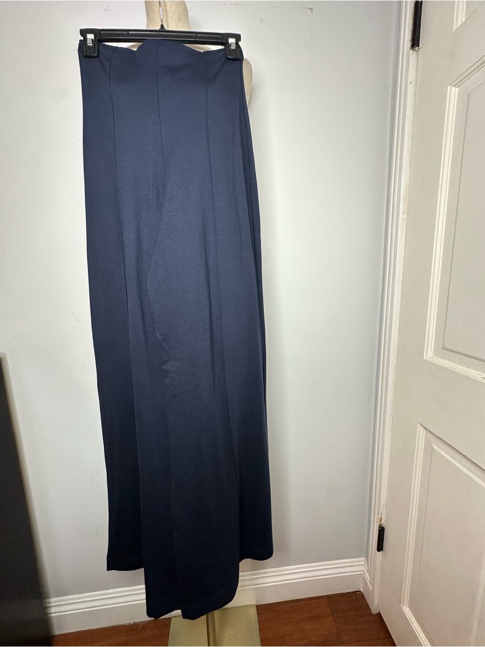 NAVY PONTE KNIT STANDARD WIDE LEG PANT - Picture 5 of 14